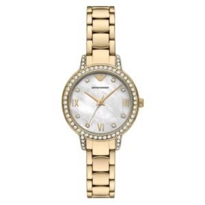 Armani Cleo Quartz Crystal Mother of Pearl Dial Ladies Watch AR11652