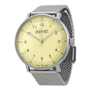 August Steiner Cream Dial Stainless Steel Mesh Men's Watch AS8091SS