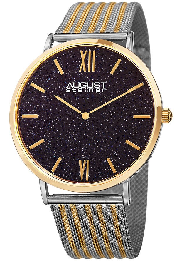 August Steiner Blue Sandstone Dial Two-tone Men's Watch AS8218TTG - Image 4