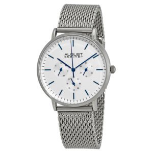 August Steiner White Dial Mesh Bracelet Men's Watch AS8255SS