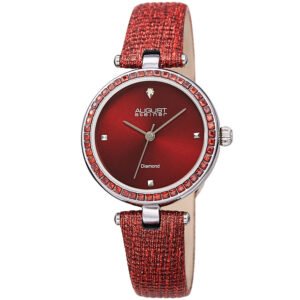 August Steiner Quartz Diamond Red Dial Ladies Watch AS8280RD