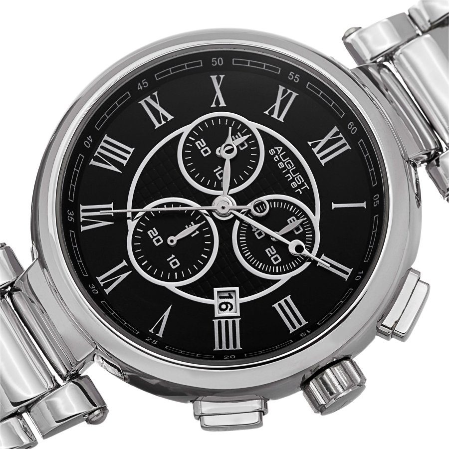August Steiner Chronograph Black Dial Men's Watch AS8148SSB - Image 2
