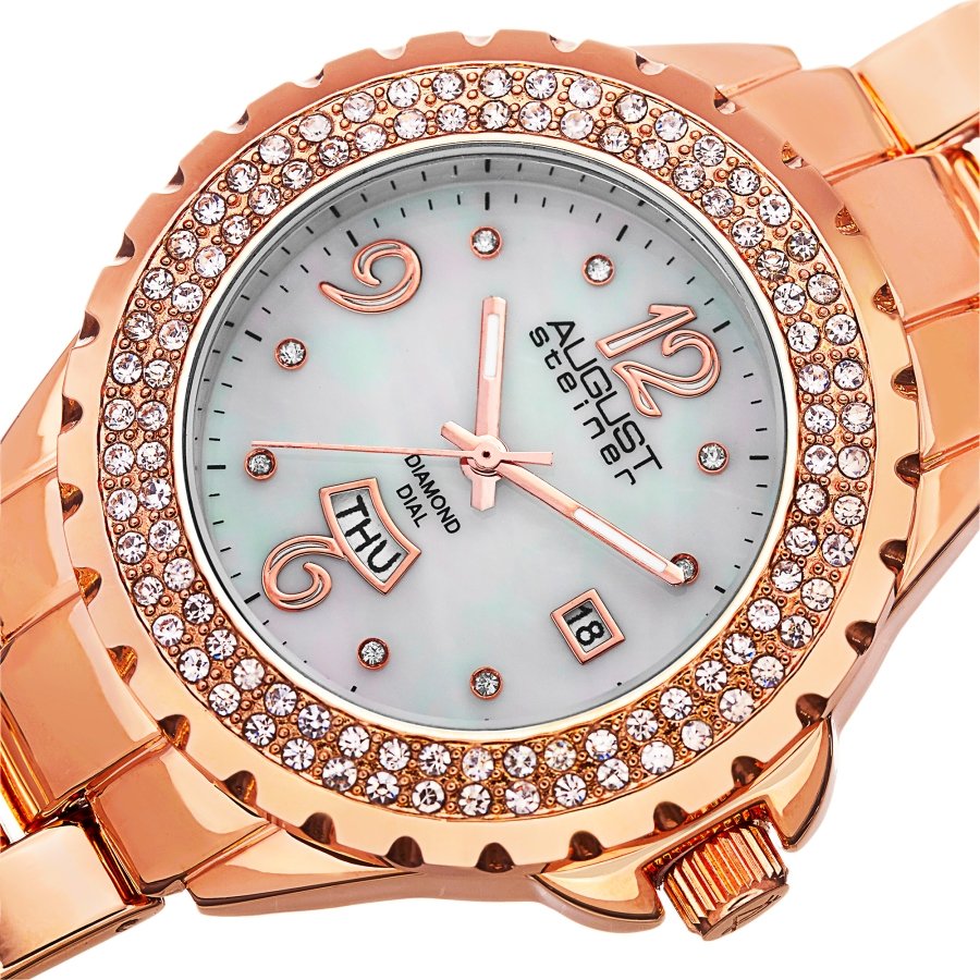 August Steiner Quartz Diamond White Dial Ladies Watch AS8156RG - Image 2