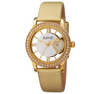 August Steiner Quartz Crystal White Dial Ladies Watch AS8176YG