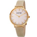 August Steiner Quartz White Dial Beige Leather Ladies Watch AS8187WTG