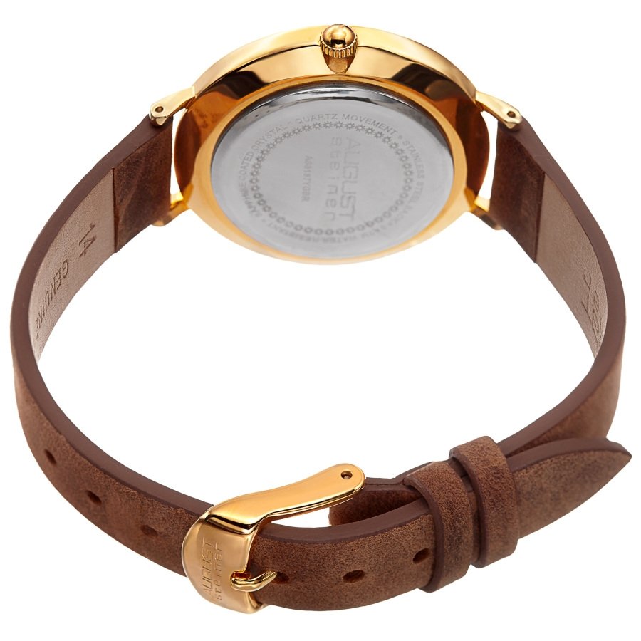 August Steiner Quartz White Dial Ladies Watch AS8187YGBR - Image 4