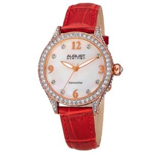 August Steiner Quartz Diamond White Dial Ladies Watch AS8188RD