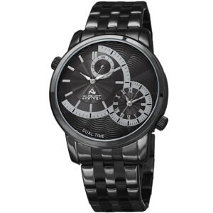 August Steiner Quartz Grey Dial Black-plated Men's Watch AS8210BK