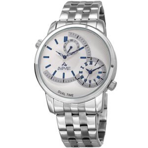 August Steiner Dual Time Quartz White Dial Men's Watch AS8210SSBU
