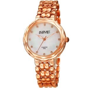 August Steiner Quartz Diamond White Dial Ladies Watch AS8248RG