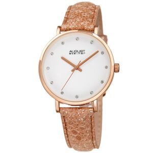 August Steiner Quartz Crystal White Dial Ladies Watch AS8258RG
