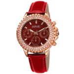 August Steiner Quartz Diamond Red Dial Ladies Watch AS8267RD