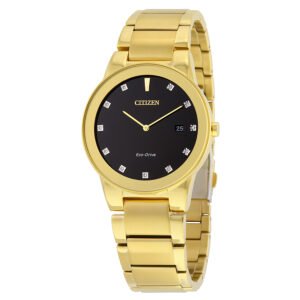 Citizen Axiom Black Dial Gold-tone Diamond Men's Watch AU1062-56G - luxury watch