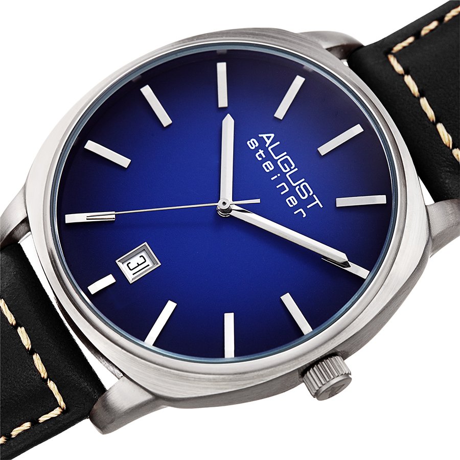 Blue Dial Black Leather Men's Watch AS8245BUBK - luxury watch
