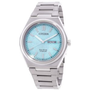 Citizen Zenshin Eco-Drive Turquoise Dial Men's Watch AW0130-85M - luxury watch