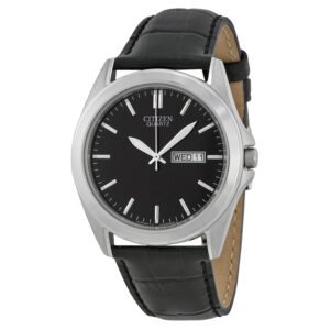 Citizen Black Dial Black Leather Men's Watch BF0580-06E - luxury watch