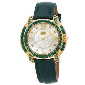 Burgi Mother Of Pearl Dial Green Crystal Ladies Watch BUR156GN