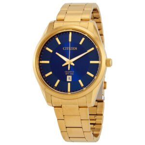 Citizen Quartz Blue Dial Gold-tone Men's Watch BI1032-58L - luxury watch