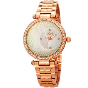 Burgi Quartz White Mother of Pearl Dial Ladies Watch BUR183RG
