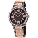 Burgi Quartz Grey Dial Two-tone Ladies Watch BUR185RG