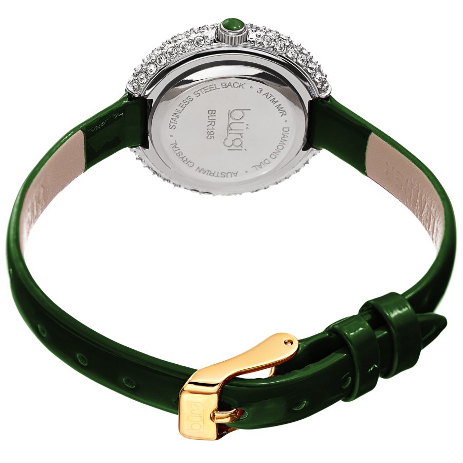 Burgi Quartz Diamond Green Dial Ladies Watch BUR195GN - Image 4