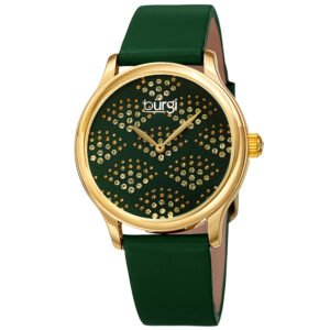 Burgi Pebble Style Quartz Green Dial Ladies Watch BUR238GN