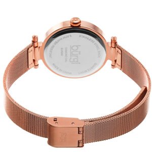 Burgi Flower Marker Quartz Diamond Black Dial Ladies Watch BUR260RGBK