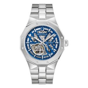 Bulova Prestige Automatic Blue Skeleton Dial Men's Watch 96A352