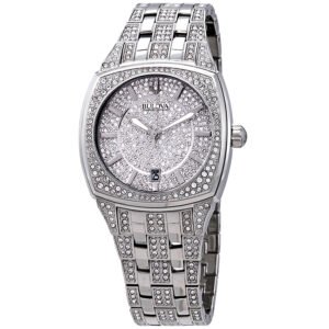 Bulova Swarovski Crystal Pave Men's Watch 96B296