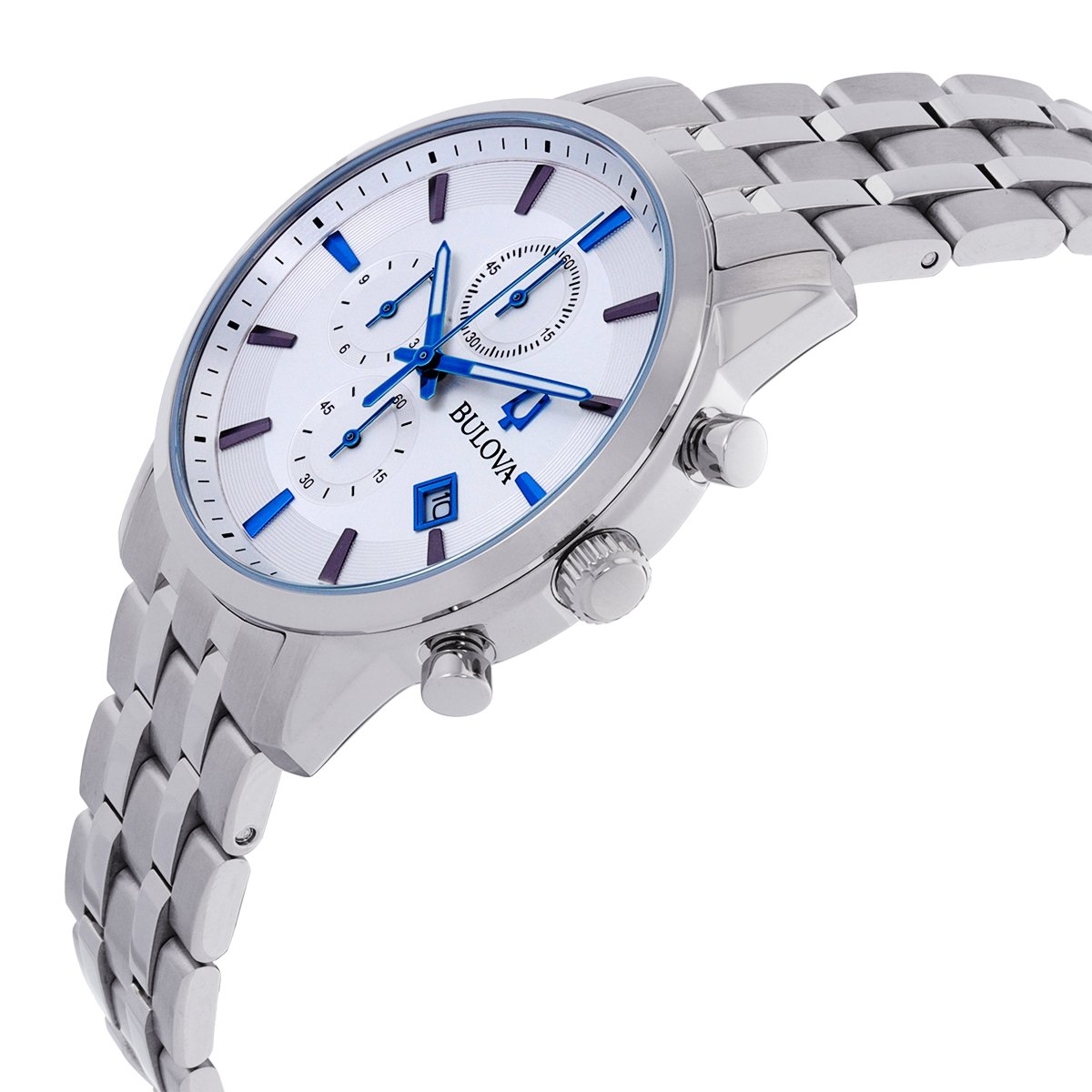 Bulova Sutton Chronograph Quartz Silver Dial Men's Watch 96B404 - Image 2