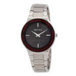 Bulova Apollo Quartz Black Dial Ladies Watch 96L309
