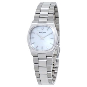 Bulova Quartz White Mother of Pearl Dial Ladies Watch 96L353