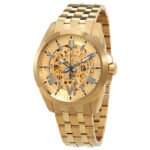 Bulova Sutton Automatic Gold Skeleton Dial Men's Watch 97A162