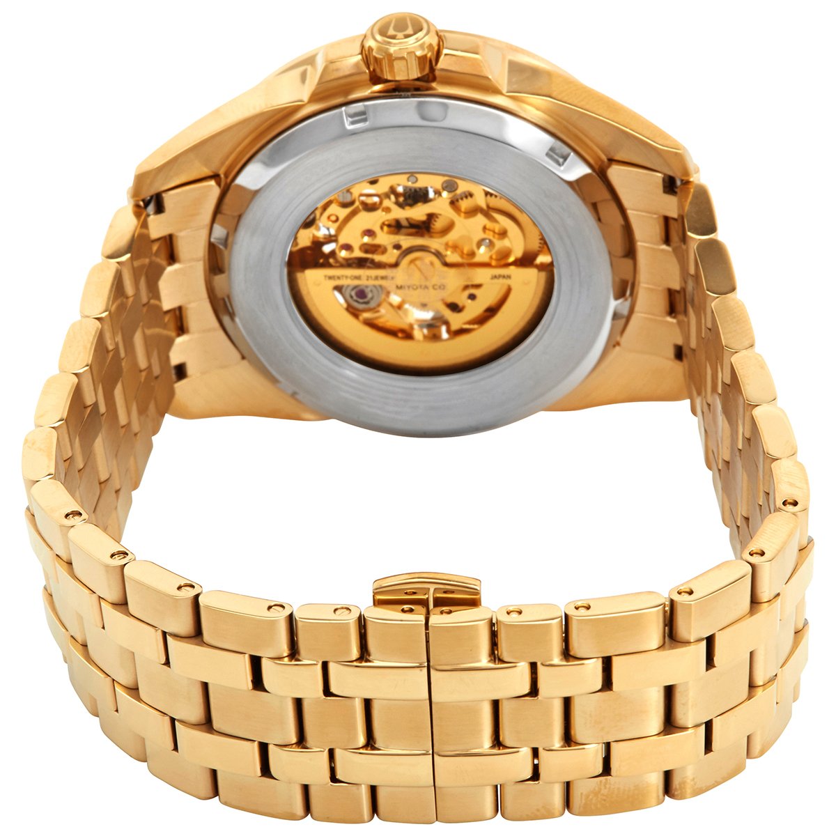 Bulova Sutton Automatic Gold Skeleton Dial Men's Watch 97A162 - Image 2