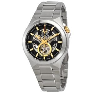 Bulova Maquina Black-Skeleton Dial Automatic Men's Watch 98A224