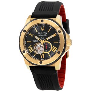 Bulova Marine Star Automatic Black Dial Men's Watch 98A272