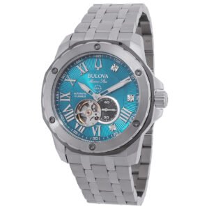 Bulova Marine Star Marc Anthony Automatic Diamond Blue Dial Men's Watch 98D184