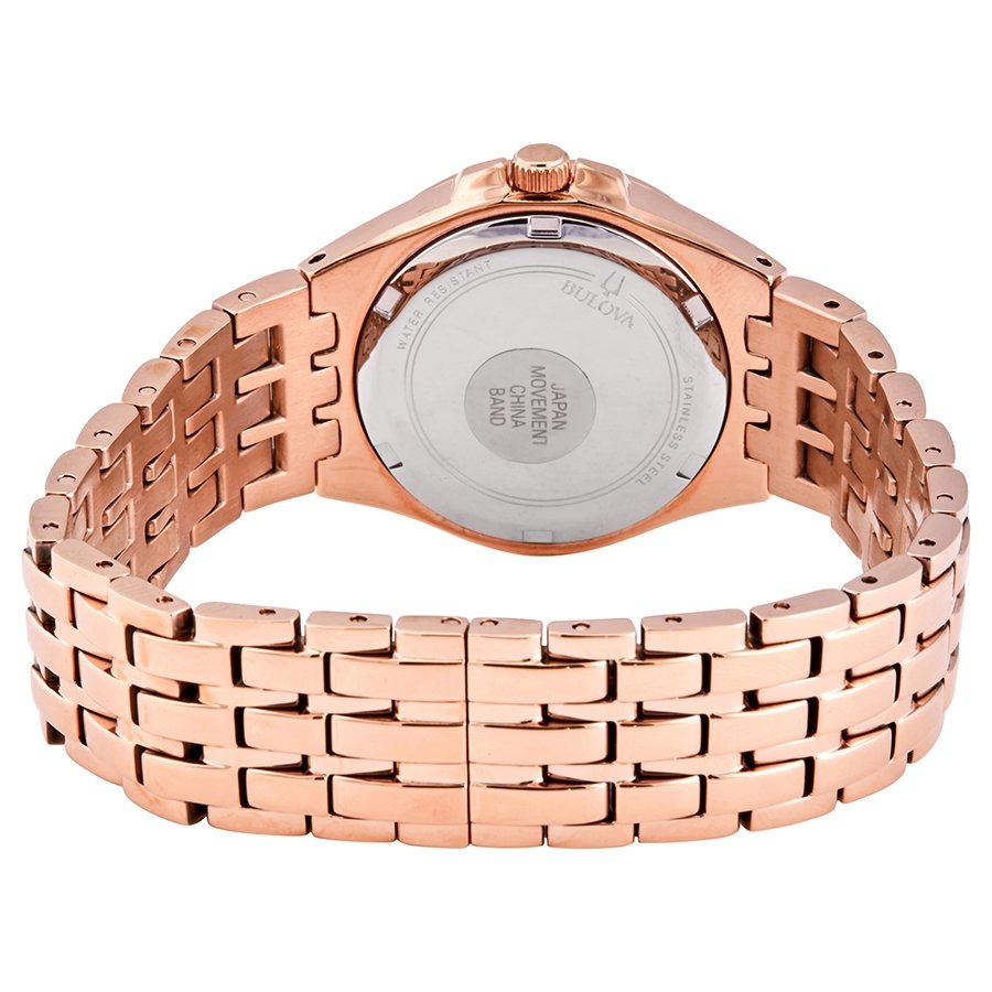Bulova Phantom Rose Gold-tone Baguette Swarovski Crystal Ladies Watch 98L268 - Image 3
