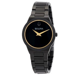 Bulova Millennia Quartz Black Dial Ladies Watch 98L314