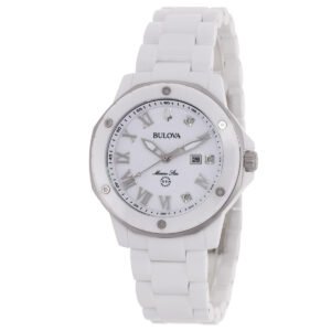 Bulova Marc Anthony Marine Star Quartz Diamond White Dial Ladies Watch 98P222