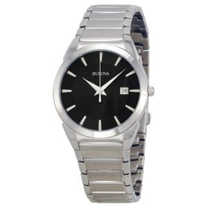 BULOVA Classic Black Dial Stainless Steel Men's Watch 96B149