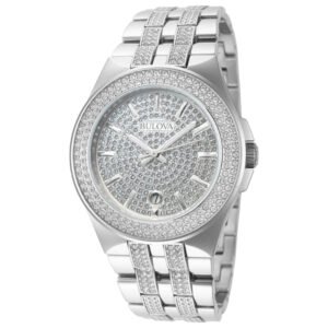 Crystal 40mm Crystal Pave Dial Men's Quartz Watch 96B235
