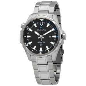 BULOVA Marine Star Quartz Black Sunray Dial Men's Watch 96B382