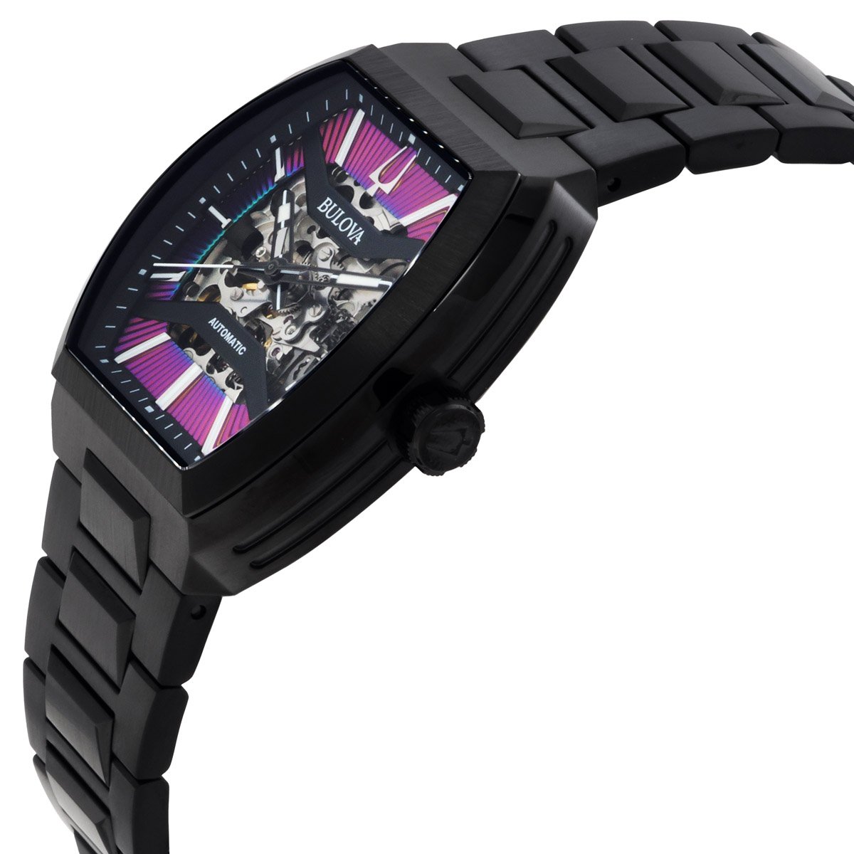 BULOVA Maquina Automatic Rainbow Semi-Skeleton Dial Men's Watch 98A320
