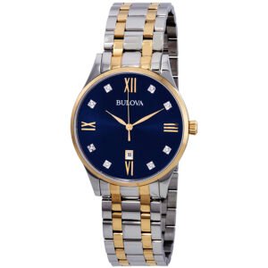 BULOVA Classic Diamond Blue Dial Men's Watch 98D130