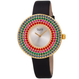Quartz Silver Dial Black Satin Ladies Watch BUR270YG - luxury watch