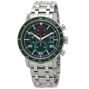 Citizen Brycen Chronograph Eco-Drive Green Dial Men's Watch CA0851-56X - luxury watch