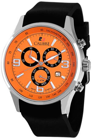 Mauler Orange Dial Chronograph Black Rubber Men's Watch SC-4M1-04-079 - luxury watch