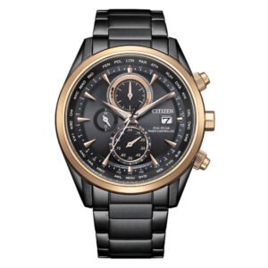 CITIZEN Radio-Controlled World Time Chronograph Black Dial Men's Watch AT8268-83E