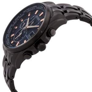 CITIZEN Eco-Drive Perpetual Alarm World Time GMT Black Dial Men's Watch AT9039-51L
